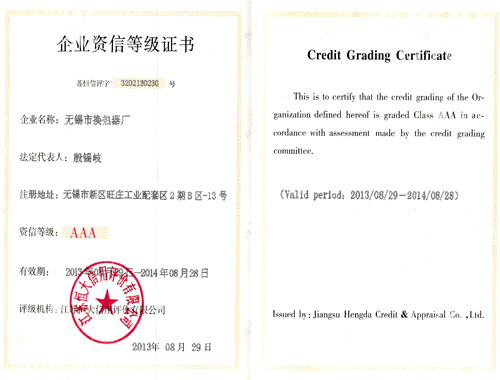 企業資信等級證書